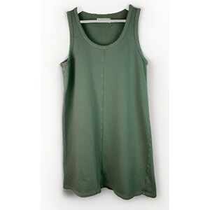 Lucky Brand Women's M Sage Green Sleeveless Terry Jumper Tank Dress